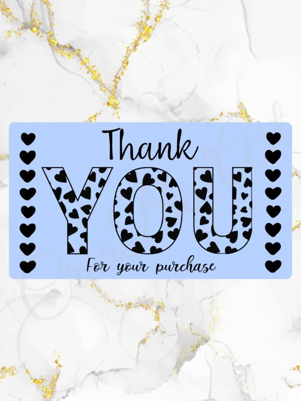 100 Cute Hearts Thank You Stickers for Packaging | Small Business Labels